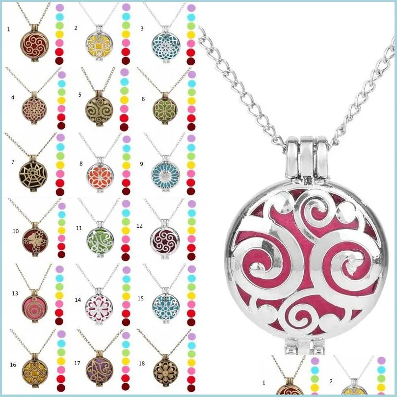 Diffuseurs D'huiles Essentielles Collier Diffuseur D'arôme Médaillons Ouverts Pendentif Par Médaillon D'huile Chaîne De 70 Cm Avec Coussinets De Feutre Drop Delivery Accueil Ga Dhehq