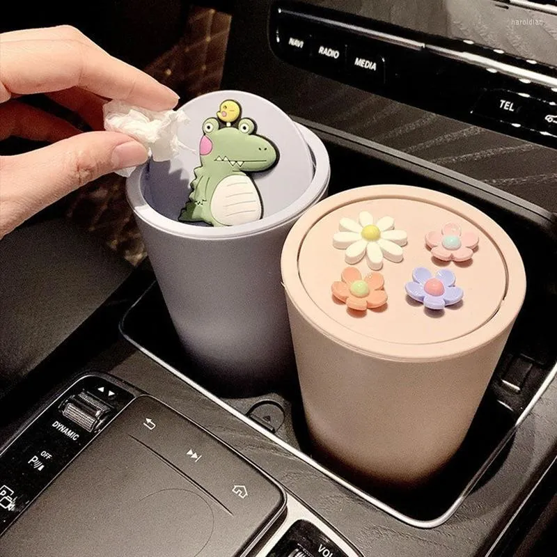 Interior Accessories Cute And Creative Small Mini Car Trash Can Storage Box Bag Desktop Debris Promotional Gifts Gift