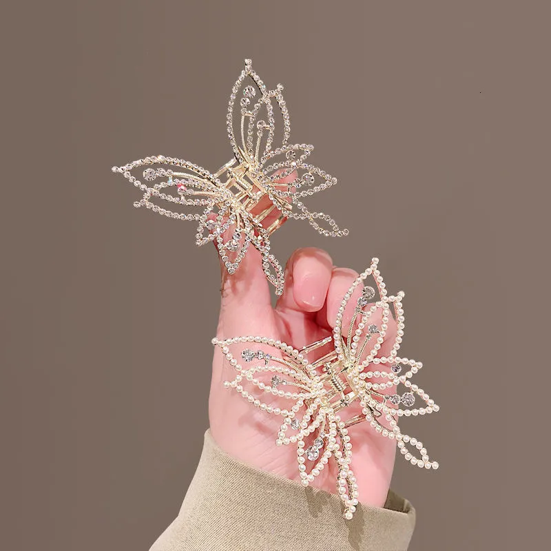 Hair Clips Barrettes Fashion Metal openwork Claw Butterfly for Women Girl Elegant Ponytail Clip Vintage pin Accessories 230330