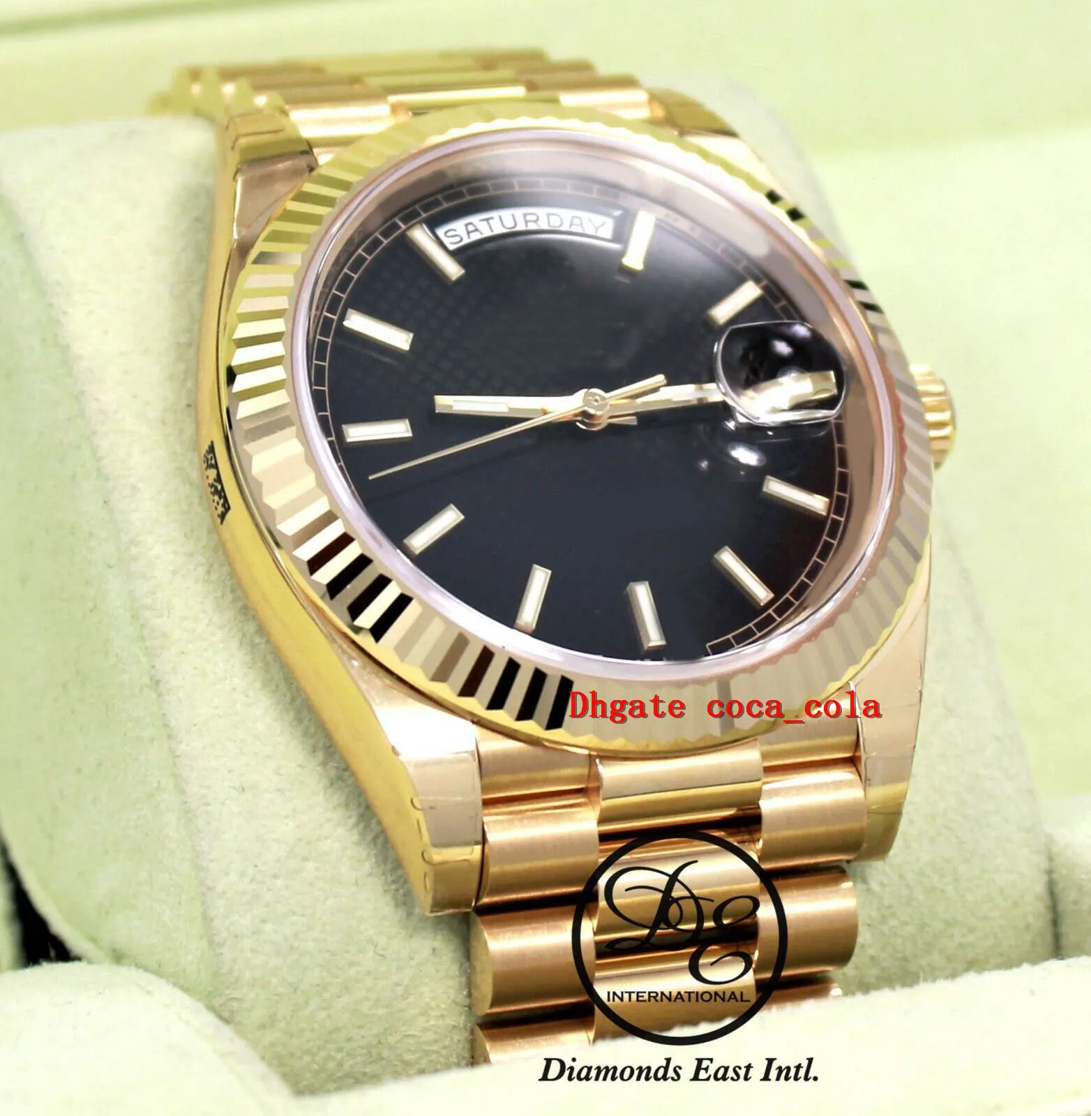 Ny fabriksversion Counter quality watch 18K Yellow Gold Black Motiv Dial Cal 3255 Movement Automatisk ETA Diving Simning Herrklockor med 22823 5 med originallåda