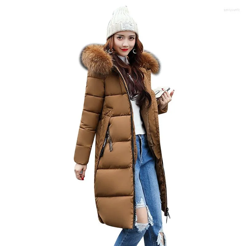 Femmes Trench Coats Qualité 2023 Hiver Femmes Long Manteau Chaud Fausse Fourrure À Capuche Parkas Femme Ouatée Doudoune Coton Vêtements