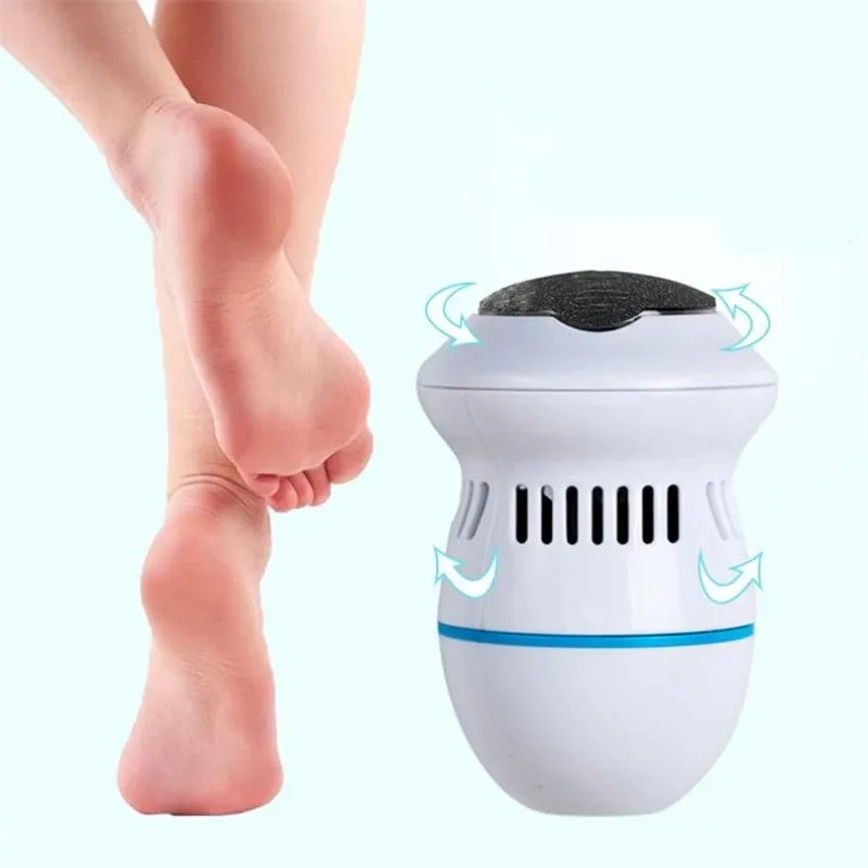 Outils de pédicure de fichier de pied de chargement USB masseur de pieds électrique Machine de soin des pieds avec 2 têtes de meulage rondes aspire automatiquement