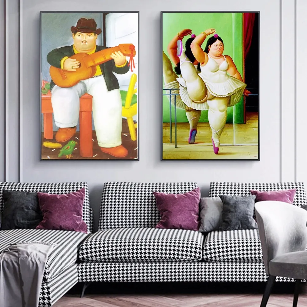 Hombre Con Guitarra De Fernando Botero, Carteles Artísticos Famosos E  Impresiones, Pinturas En Lienzo, Imágenes Artísticas De Pared Para  Decoración Para Sala De Estar De 4,38 €
