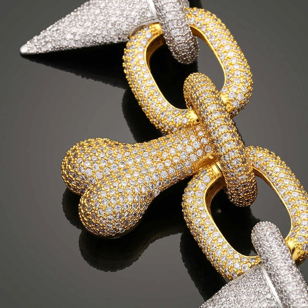 Mens 40mm Gold Plated Brass Ring With 5A CZ Diamond Iced Out