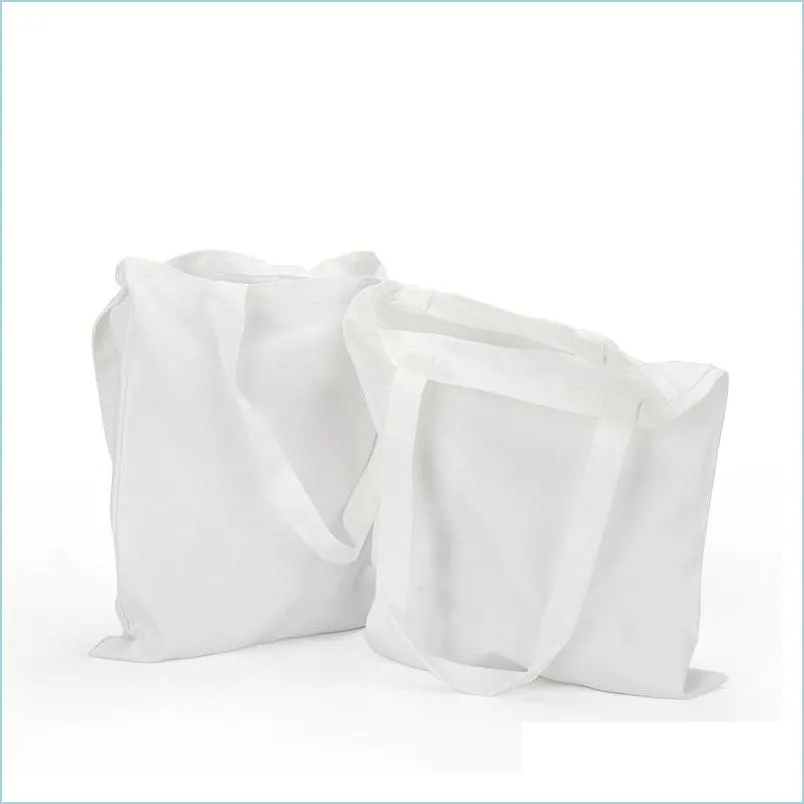 Sacos de armazenamento Bolsa de sublimação em branco Diy Polyster Cotton Cotton Fabric Shoder Transferência de calor