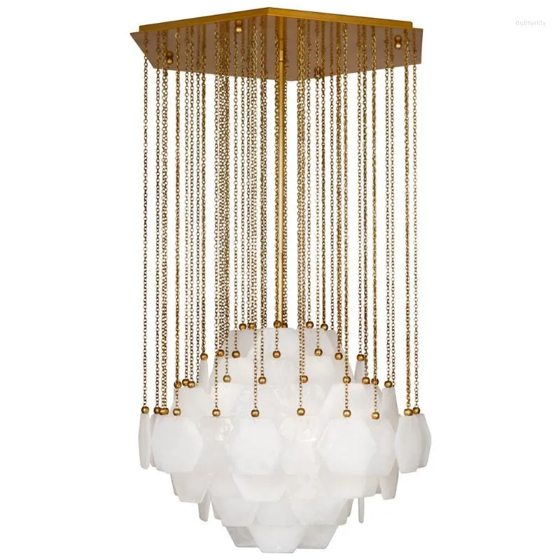 Hängslampor mjuk dekoration anpassad ljus lyx postmodern modell rum sovrum levande designer kreativ personlighet marmor blad