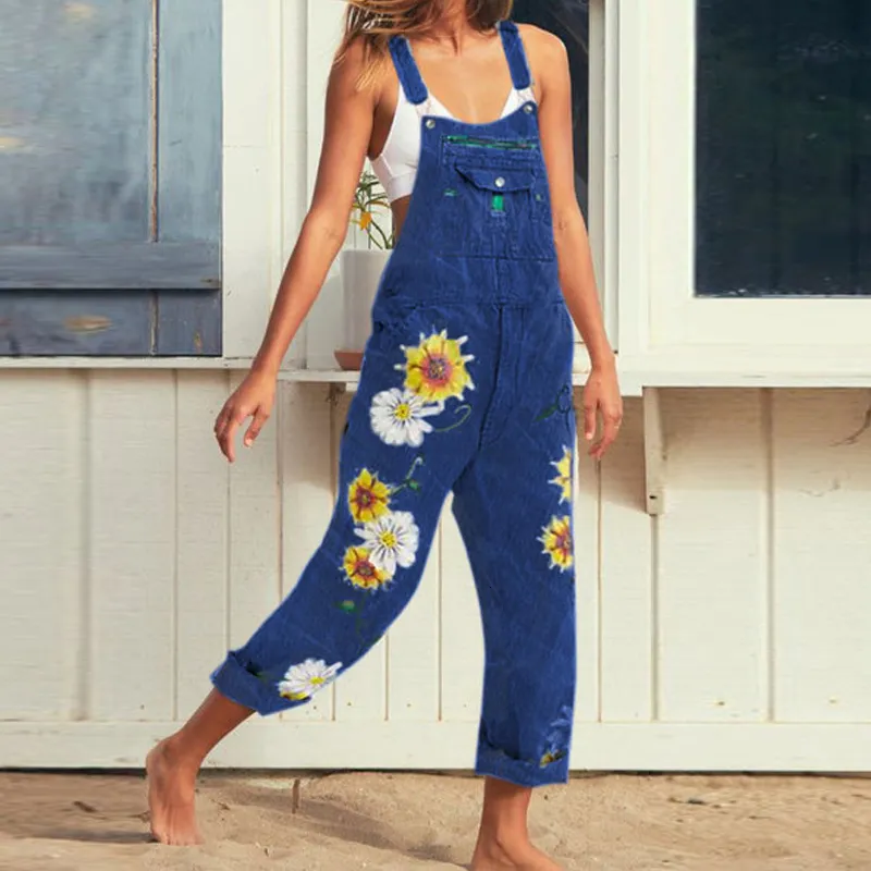 Dames jeans zomer 2023 y2k vintage streetwear broek casual denim broek overalls voor dames kleding vracht jumpsuit met print 230330