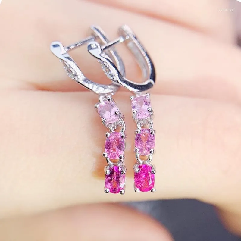 Hoop Earrings Natural Real Pink Tourmaline Earring 3 4mm 0.25ct 6pcs Gemstone 925 Sterling Silver Per Jewelry Fine X227209