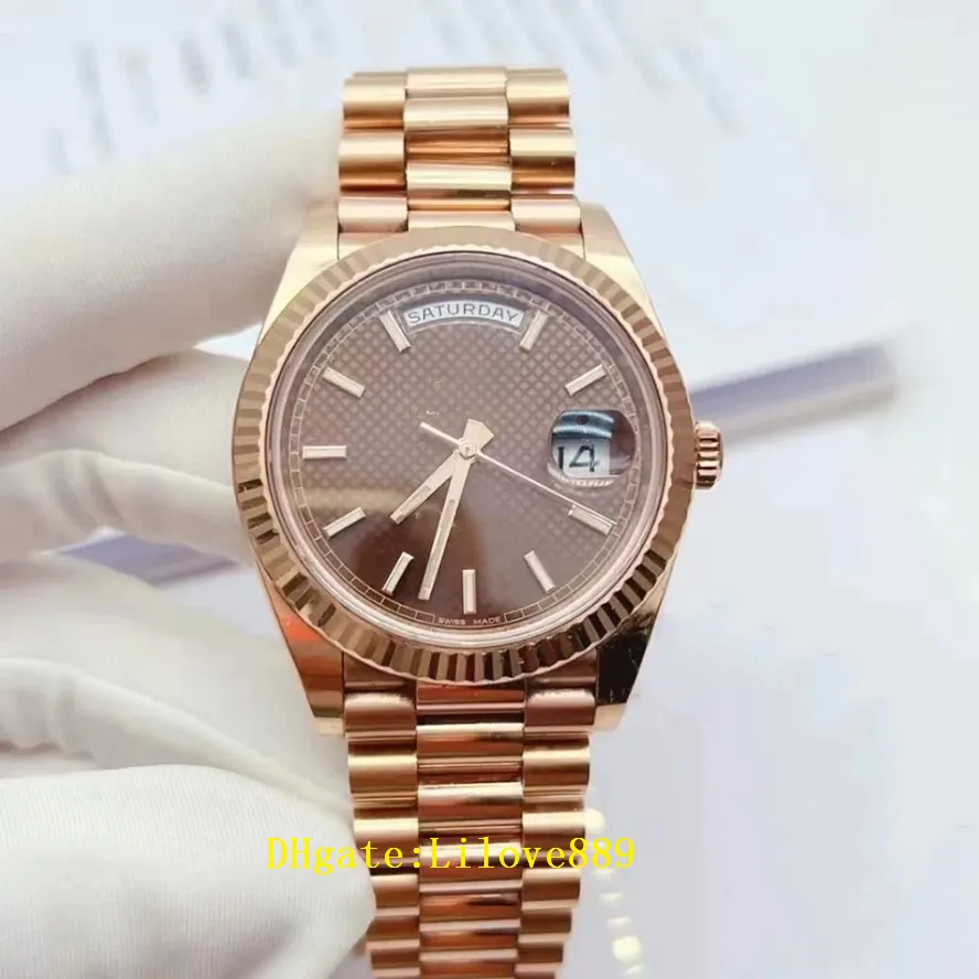 Luxe Heren Polshorloge High-End Top Kwaliteit Rose Goud Chocolade Baguettes Wijzerplaat Saffier Beweging Mechanisch 3235 Automatische Heren Horloges 2023 QC Check 40 MM