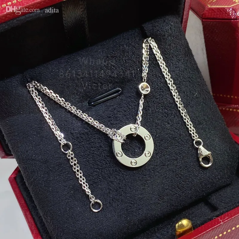 collana per donna LOVE designer diamante Placcato in oro 18K riproduzioni ufficiali gioielli designer di marca regalo squisito di cristallo 006 Migliore qualità