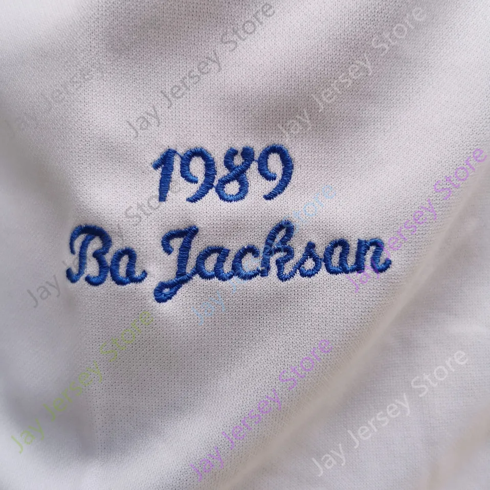 Bo Jackson Jersey 1989 ASG Patch 1985 Turn Back Blue 1987 1989 1991 1993 Cooperstown Black Pinstripe Grey White Blue Pullover Size S-3XL