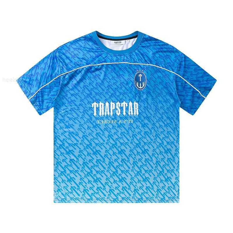 Novos Mens Camisetas Trapstar London T-shirt Manga Curta 1 Camiseta de Futebol Homens Mulheres Tamanho UE Haikyuu Parkas Stranger Things Tidal Flow Design