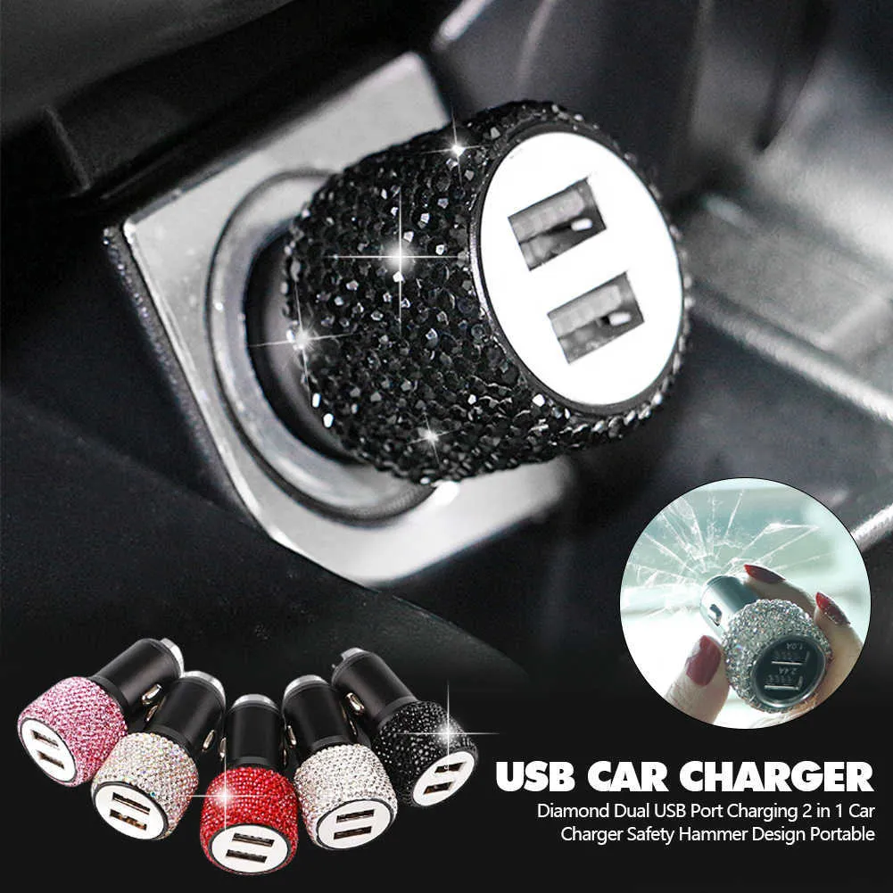 Neues, Neues Bling USB Autoladegerät, 5 V, 2,1 A, Dual Port Schnelladapter,  Rosa Auto Dekor, Auto Styling, Diamant Autozubehör, Innenraum Für Damen Von  5,27 €