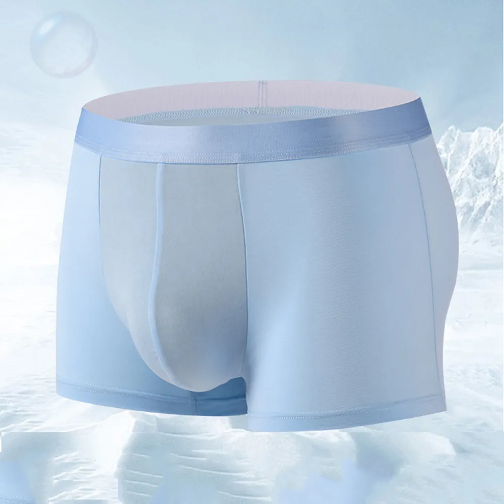 Underpants Men's ice silk underwear soft and breathable comfortable underwear men's solid antibacterial underwear sexy underwear 230330