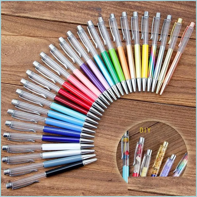 Ballpoint Pens Студент DIY Glitter Pen Colorf Crystal Blank Opment Rod Office Creative Writing Supply Suppors School School Business DH3HI