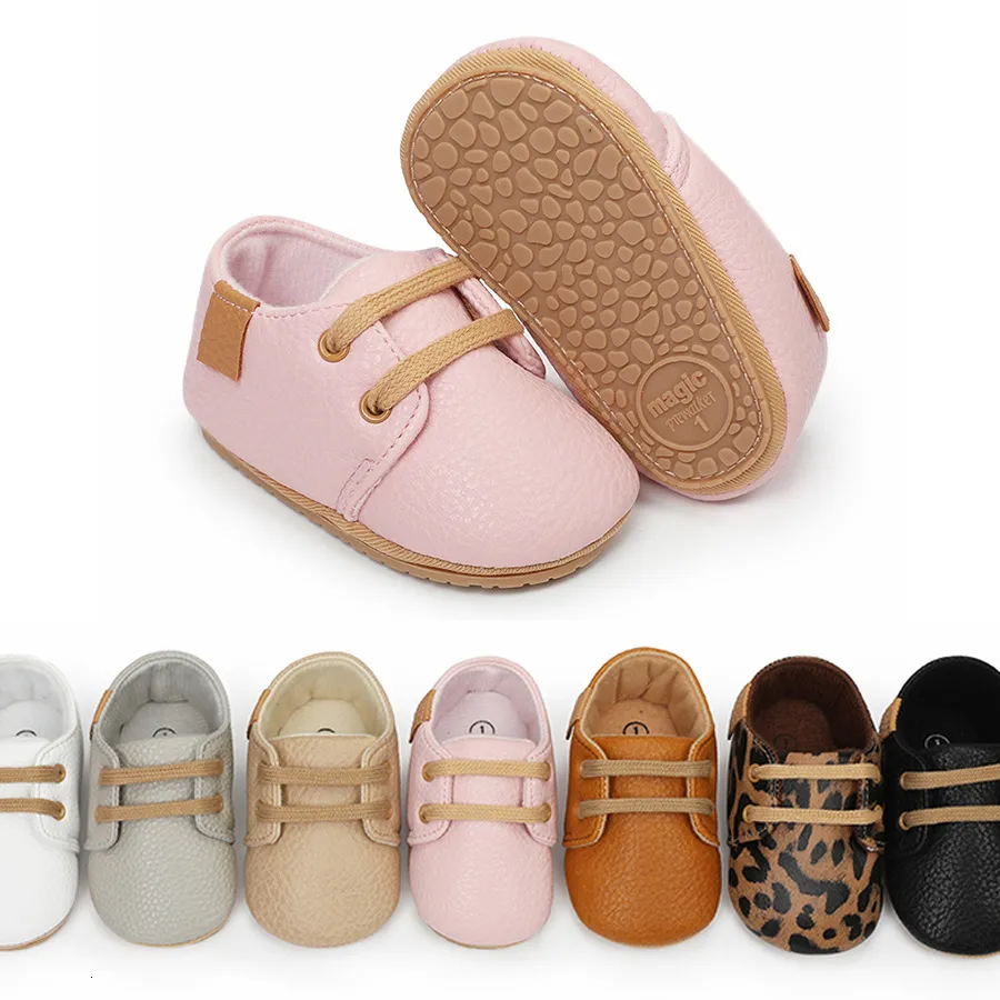 Lauflernschuhe Baby Jungen Mädchen Schuhe Leder Gummisohlen rutschfeste Kleinkind Lauflernschuhe Baby Bettschuhe geboren 0-18 Monate 230330