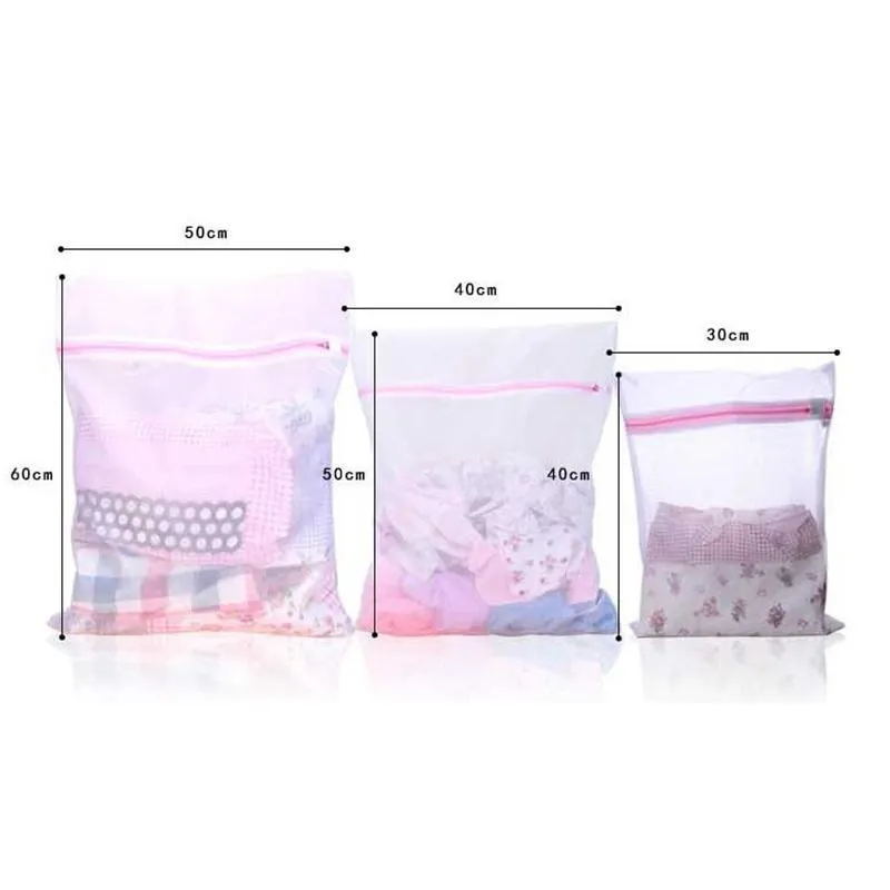 Laundry Bags 3 Size Clothes Washing Hine Bag Bra Aid Lingerie Mesh Net Wash Pouch Basket Drop Delivery Home Garden Housekee Organiza Dhe6L