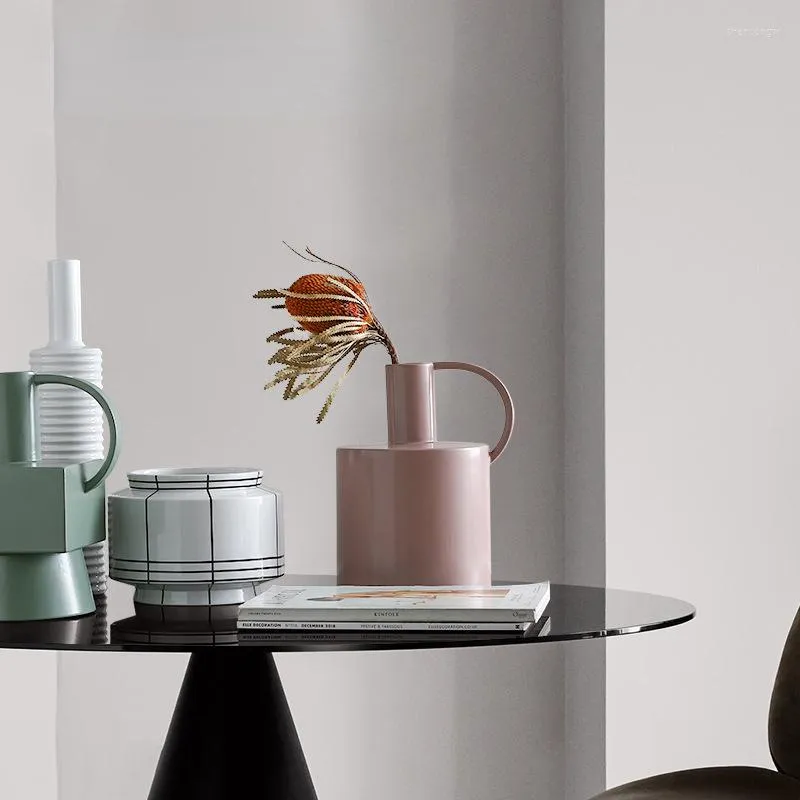Vasi Vaso in ceramica smaltata a forma di bollitore Decorazione High-end Home Model Room Portico Living