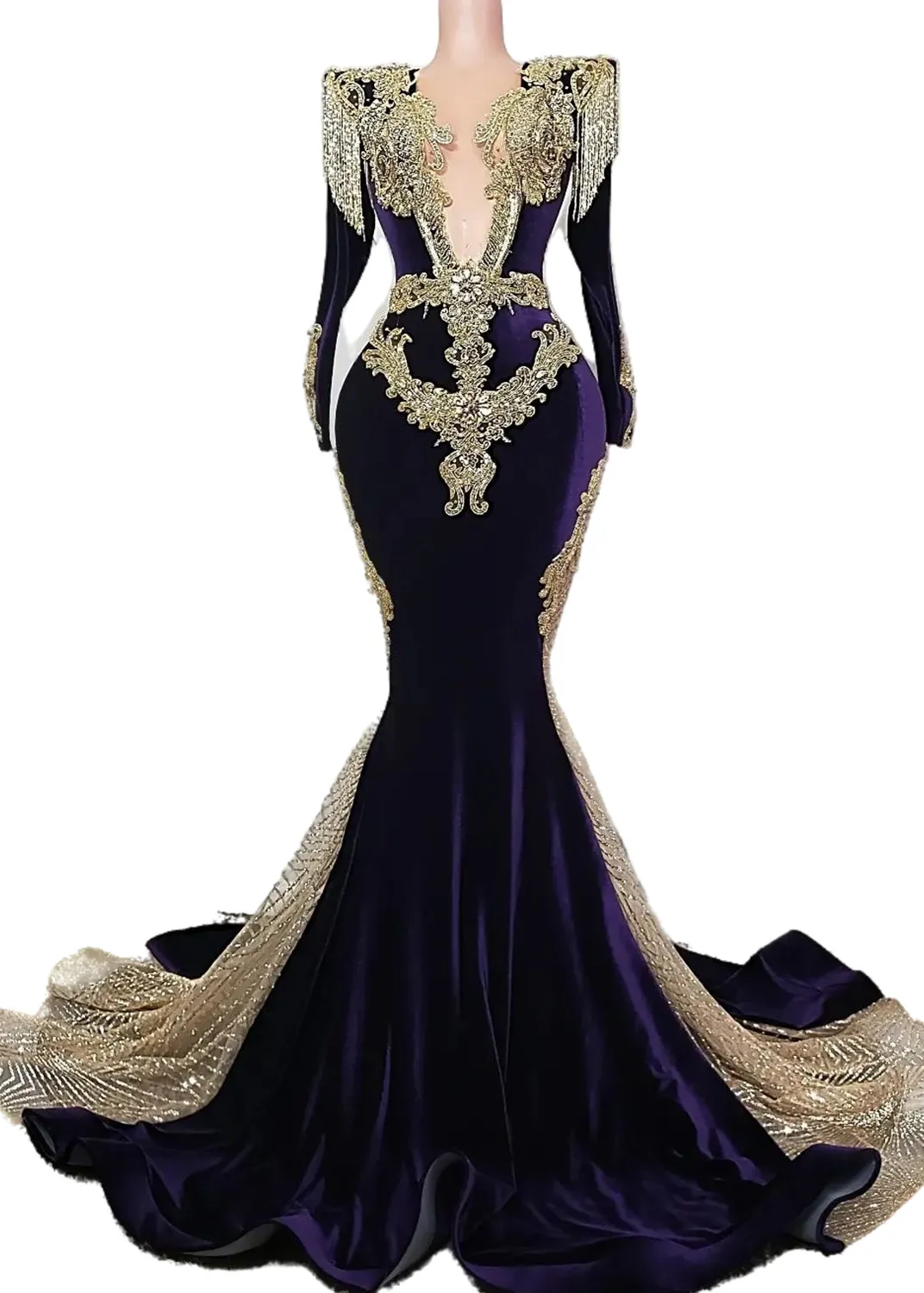 Sequin Gown Navy Blue And Gold Plus Size Dress Evening Dress Women's  Gold Prom Dress Elegant Mermaid Lace Prom Dress Beaded Evening Gown,  Perfect For Formal Events Shop Now! From Dhgate Prom