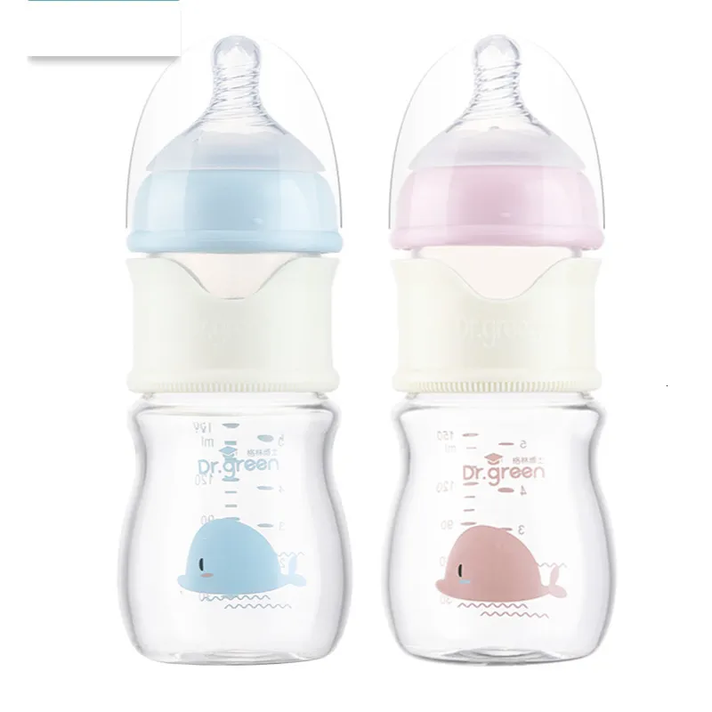 Babyflaskan PPSU och glasflaskmaterial Bred borrning Snabbflush Anti Colic Born Milk Training Feed Accessories Water 230329