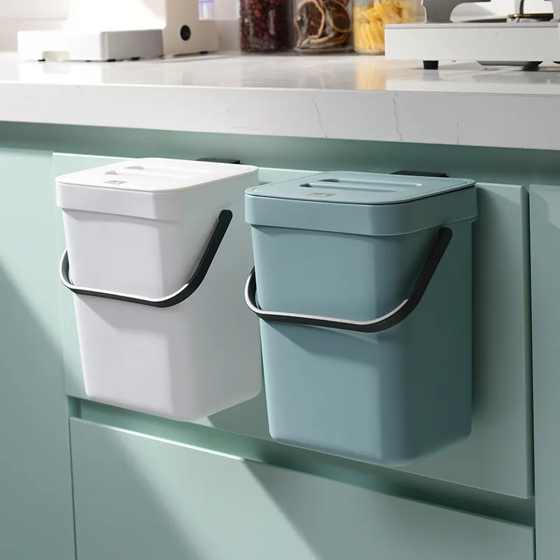 Waste Bins 3/5/7 Liter Suspended Trash Can For Kitchens Nordic Wall