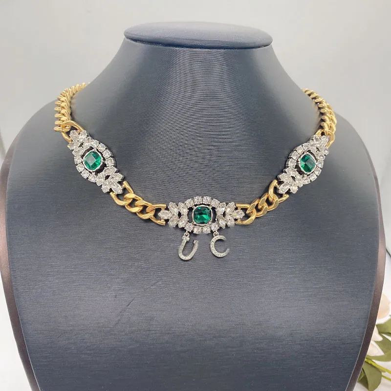 Jewlery Necklace Designer for Women Vintage Necklace Color Diamond Collar Collar Chains Fashion Luxury Jewelrysアクセサリーアイスアウトチェーン