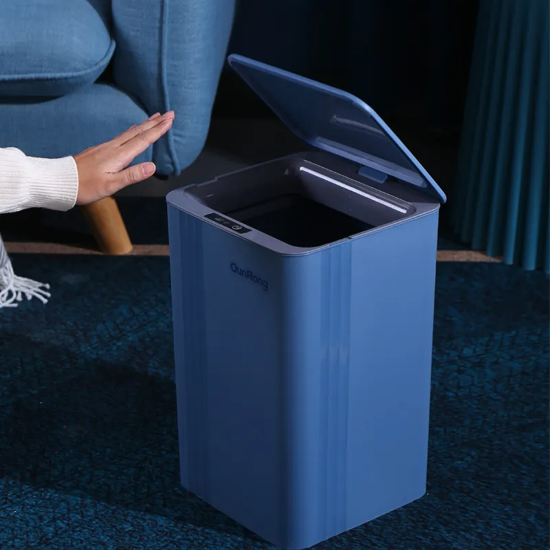 Avfallsfack 20L Smart sensor Garbage Bin Badrum Vattentät Smart Garbag Bin Avfall Papper Korg Hushåll Automatisk rengöringsverktyg 230330