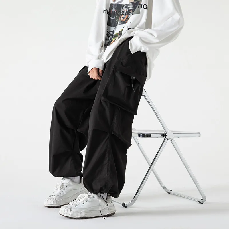 Мужские брюки-карго, повседневные летние карманы с карманами, модные свободные брюки в стиле ретро, уличная одежда Harajuku 230329