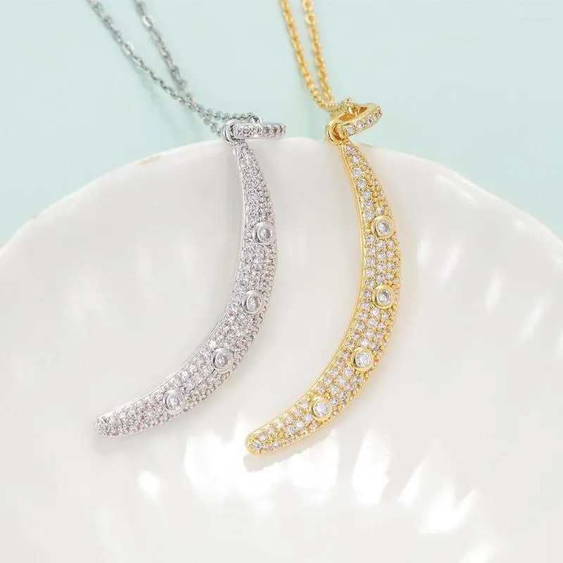 Anhänger Halsketten EYIKA Mode Persönlichkeit Frauen Mond Halskette Weibliche Halbmond Vergoldete Schlüsselbeinkette Für Freundschaft Schmuck Geschenk