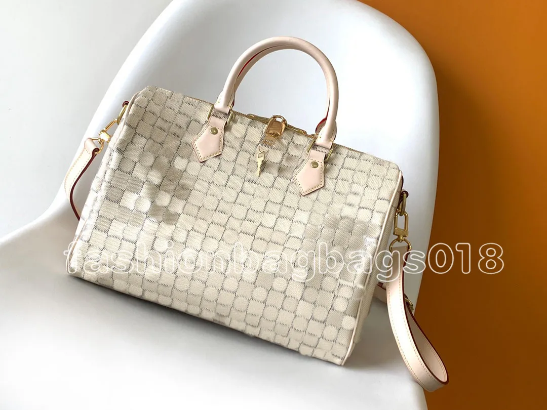 2023 Summery Speedy Bandouliere 25 torebka damska Damier Azur torba na ramię luksusowe projektant szachownica torebka CrossBody etui sprawdź torby podróżne N41374 N40473