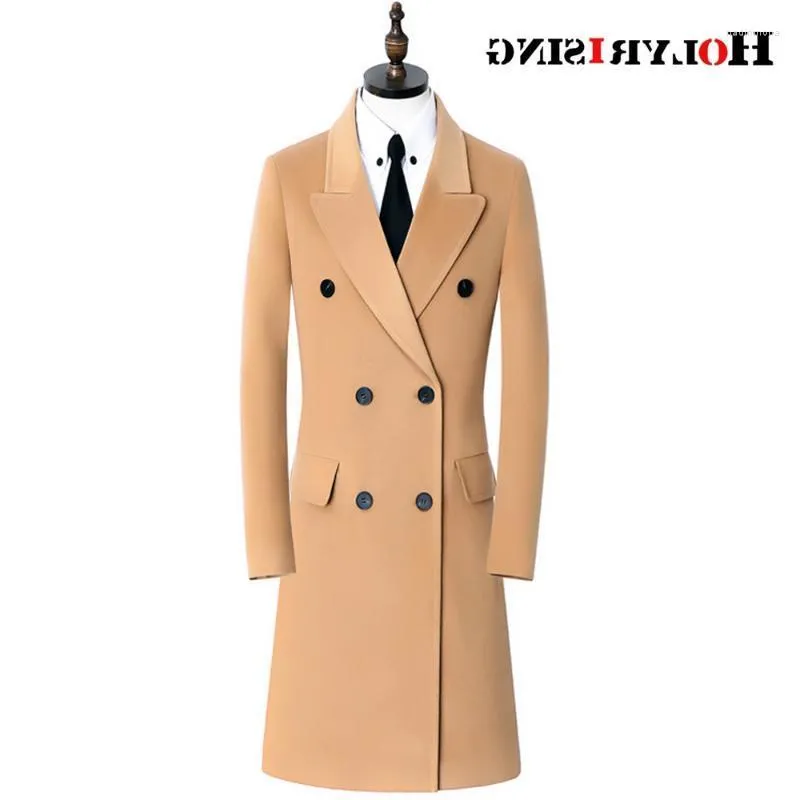 Men's Wool & Blends 70% Winter Men Jackets Warm Double Button Trench Coat 9XL Slim Woolen Top Thick Business Soft Anti-wrinkle Outerwear 195