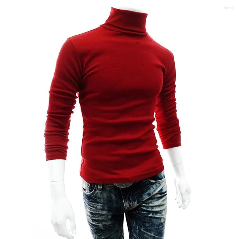 メンズTシャツプラスサイズの男性長袖プルオーバーハイネックタートルネックベーシックシャツティートップニットウェアTC21