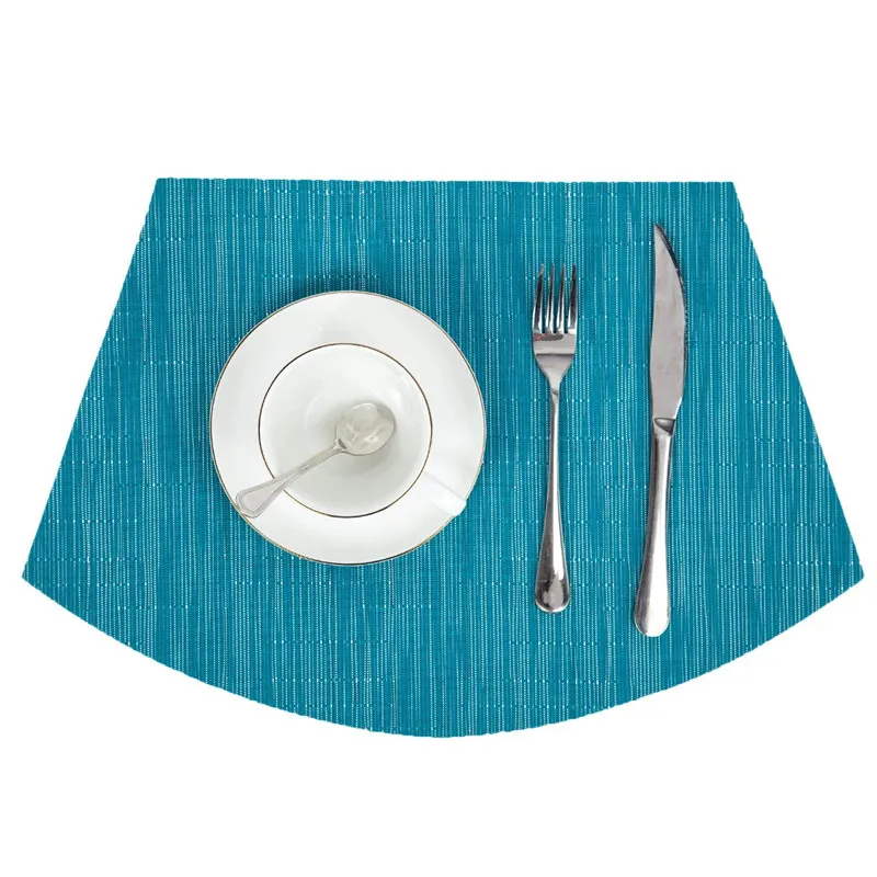 FunWheat, Set di 6 tovagliette rotonde intrecciate per tavoli da pranzo in tessuto, lavabili, antiscivolo, 38,1 cm (grigio, 6 pezzi