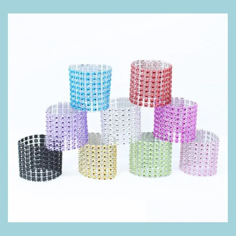 خواتم منديل البلاستيك EL /كرسي SASH Diamond Mesh Wrap لزينة الحفل