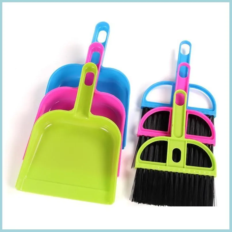 Cleaning Brushes Mini Colorf Desktop Brush Computer And Keyboard With Small Broom Dustpan Home Corner Tools Drop Delivery Garden Hou Dhwgc
