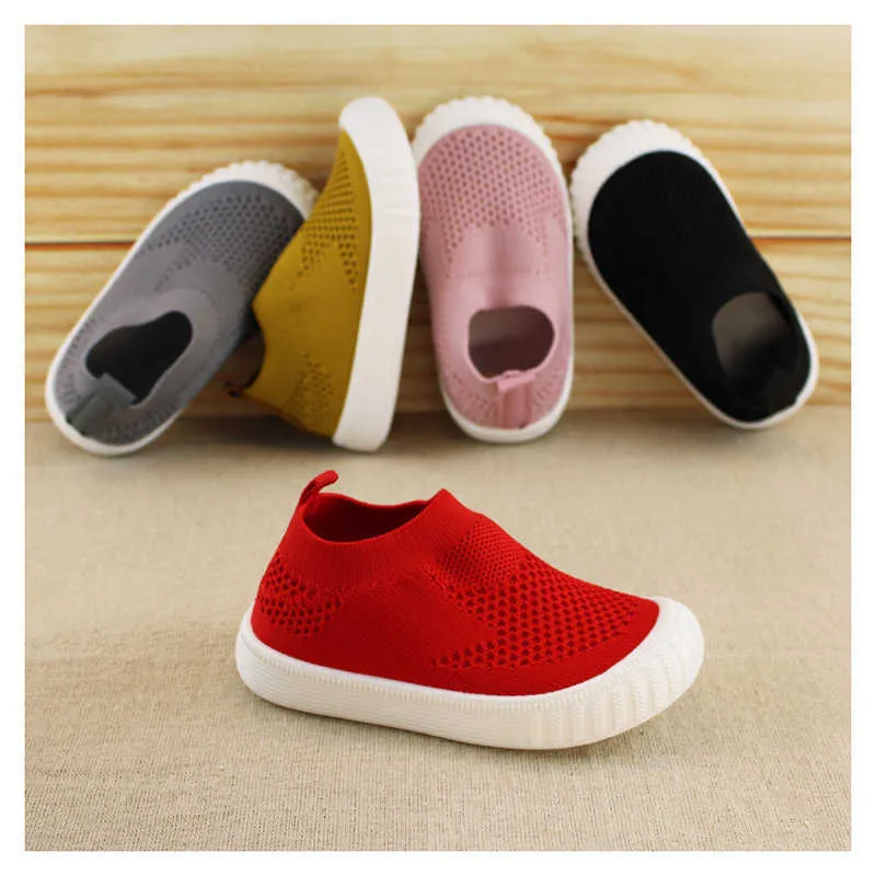 Athletic Outdoor 2022 Soft Kids Casual Fashion Trainers Girls Boys Low Top Breathable Mesh Sneakers Children School Slip-On Brand Shoes F03142 W0329