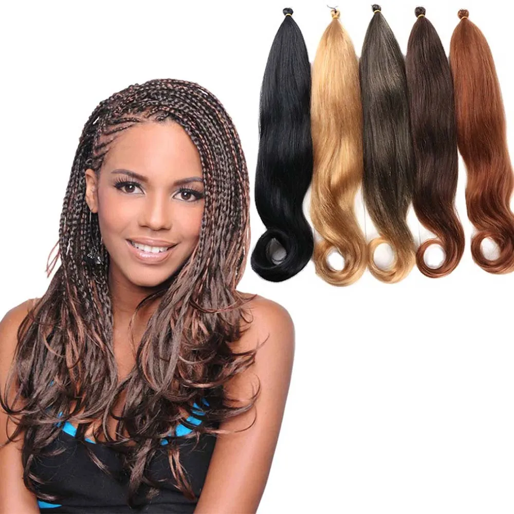 24 Yaki French Braid Hair Ponytail Hairpiece Synthetic Braiding Hair