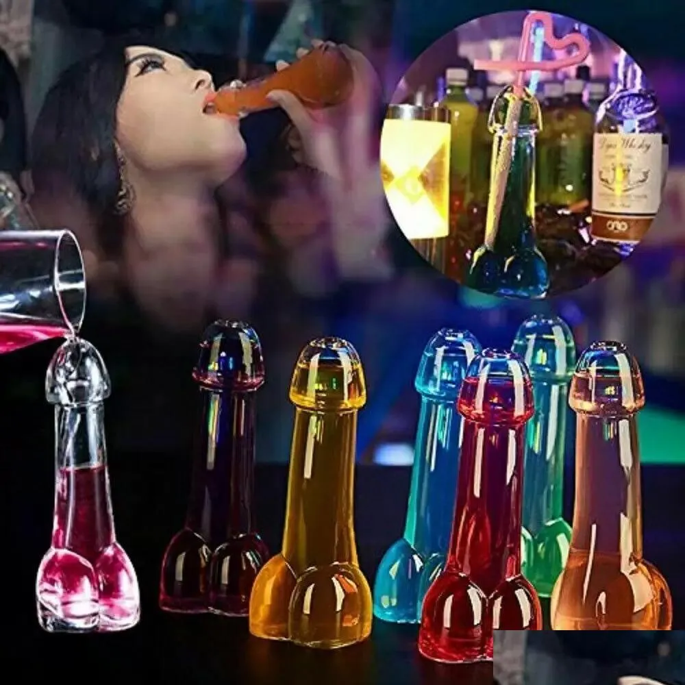 Wijnglazen transparante penis creatief glazen biersap High Boron Martini Cocktail Perfect Gift Bar Decoration Universal Cup Drop Dh1jv