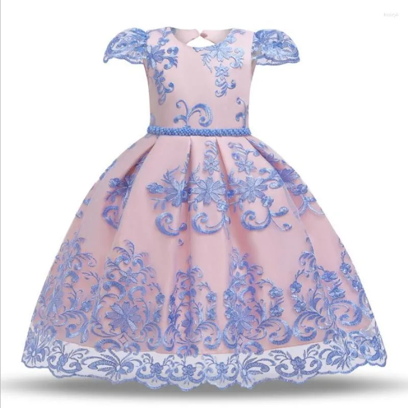 Vestidos meninas garotas meninas fofas de bordados miçangas princesas vestido para crianças pequenas crianças festas de aniversário vestidos infantil roupas casuais roupas