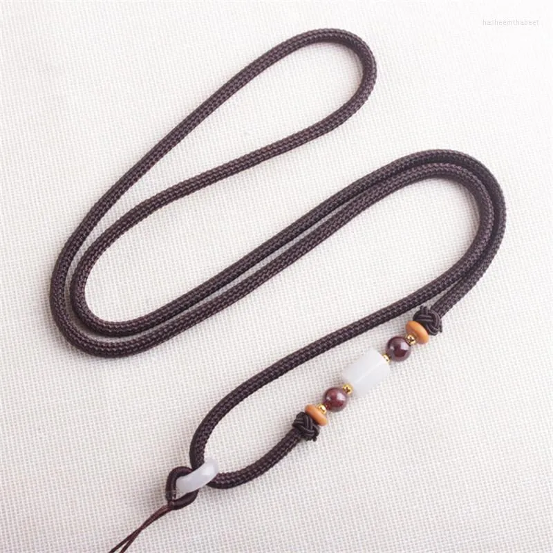 Hanger kettingen high-end etnische stijl granaat met bashan stenen witte buis kralen ketting touw eenvoudig