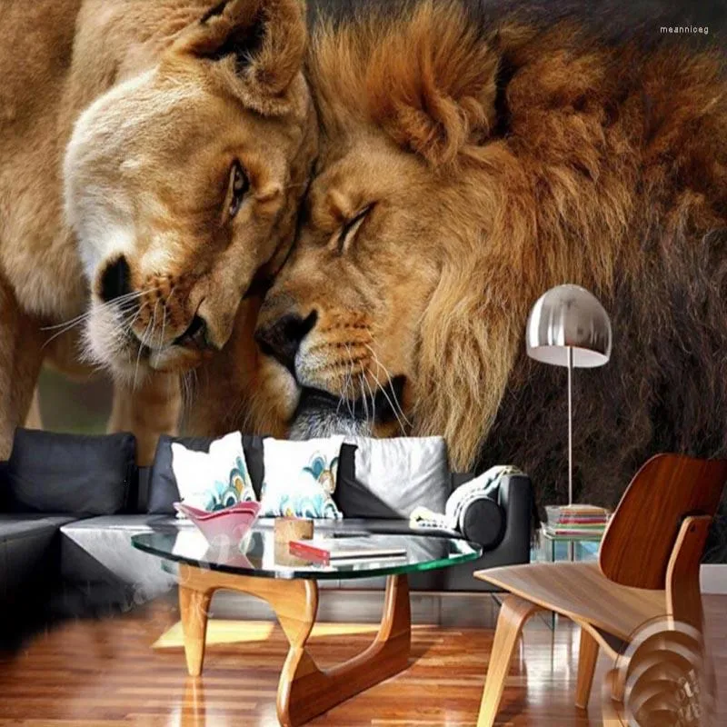 Обои на заказ обои HD 5D -доминирующие львиные животные пографии телевизионная стена фон большая роспись гостиная бумага