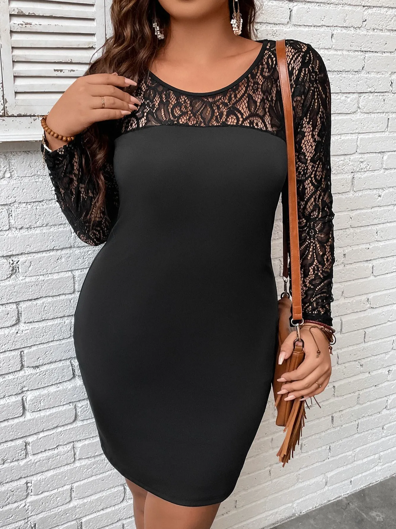 Sukienki plus rozmiar Rozmiar 4xl Bodycon Curvy Sukienka dla kobiet jesienna zimowa koronkowa mini mini duże duże ubrania wieczorne impreza 230330