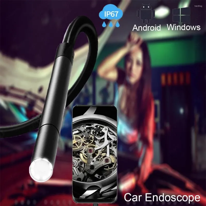 8mm lins typ C -endoskop för Android -telefon PADPC Vattentät inspektion Borescope med lätt bilreparation