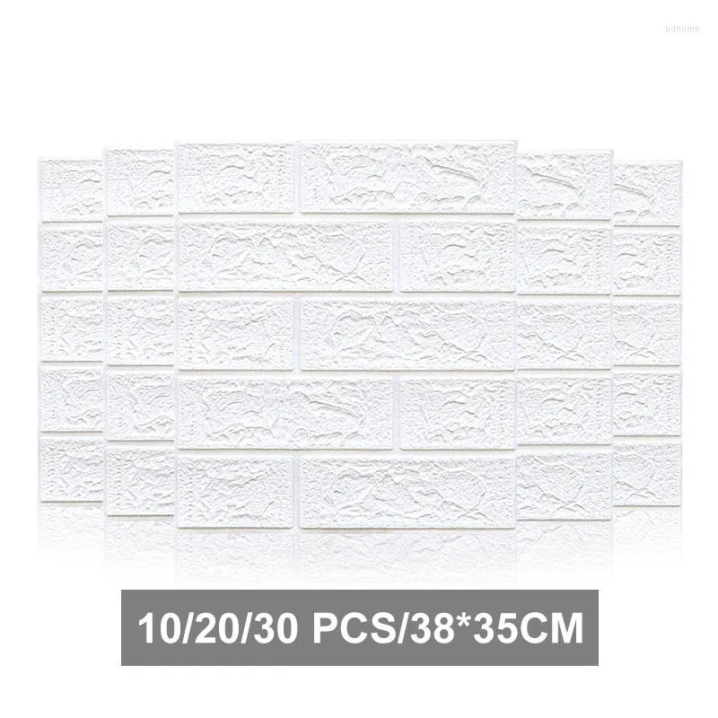 Papéis de parede 10/20/30pcs 3d adesivo de parede impermeável imitação de tijolo de papel de parede autônoma de papel de parede e bastão de garotas decoração da cozinha do quarto do quarto