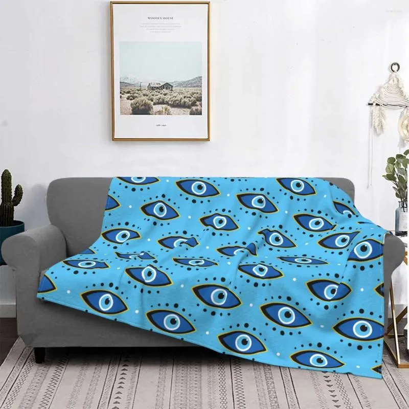 Blankets Nazar Evil Eye Blue Blanket For Home Decor Super Soft Microfibre Throw Christmas Gifts