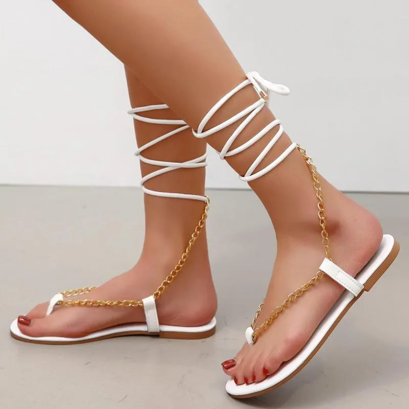Tofflor Gladiator Women Flat Sandals Ladies Clip Toe Cross Strap Shoes Beach Flip Flop Zapatillas Casa Mujer 2023