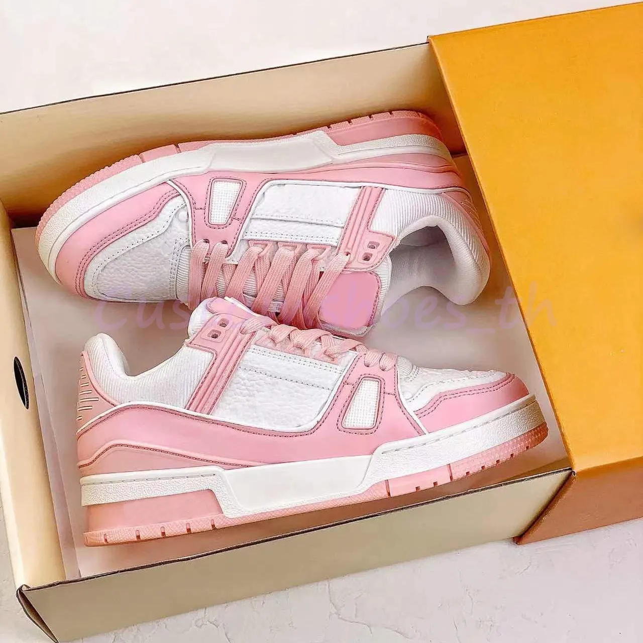 Save Big on Bulk Trainers Sneakers Designer Shoes Trainers Men Casual Shoes  Calfskin Leather Sneakers Letter Overlays Platform Shoes Lace Up