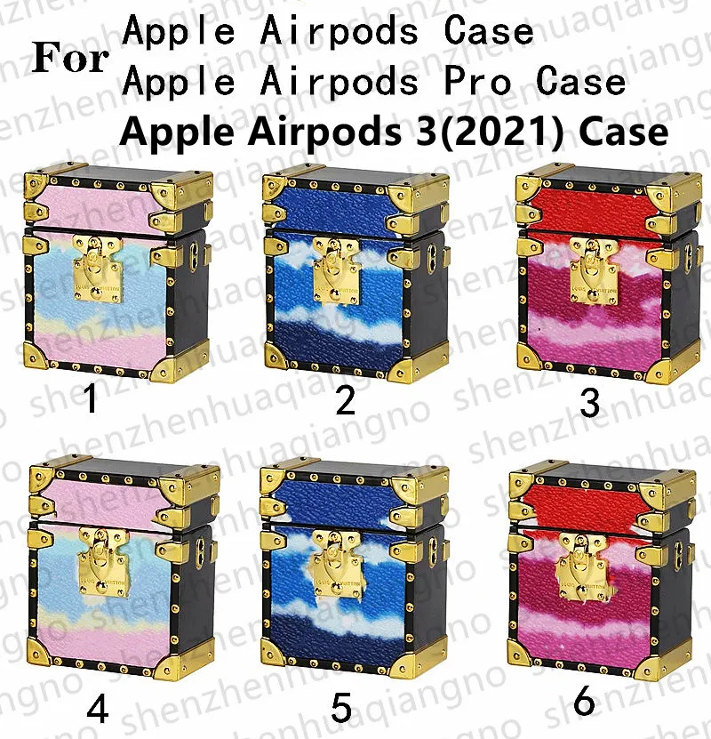 Luxury Designer Airpods Cases Headphone Accessories For Airpod Pro 1 2 3 Headset Case High End Fashion Protection Earphone Package With Key Chain Shell Protector