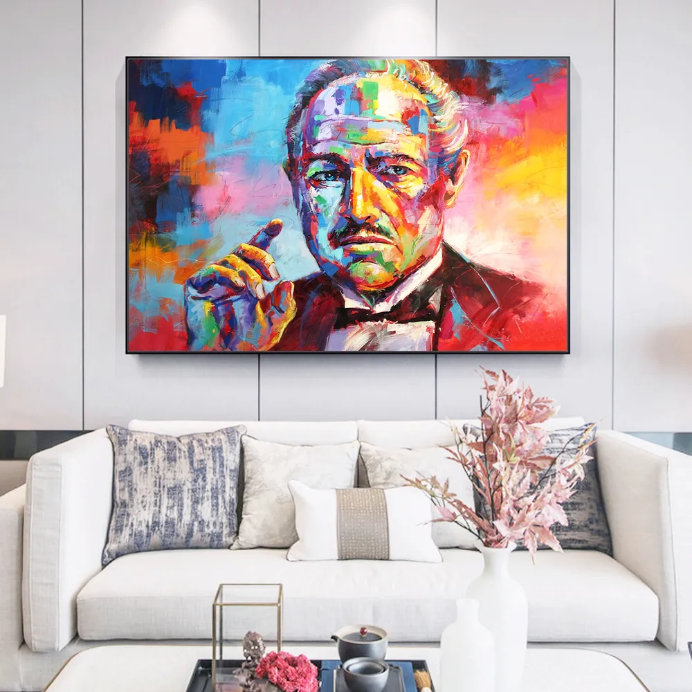 Godfather Graffiti Art Canvas Paintings On The Wall Art Posters And