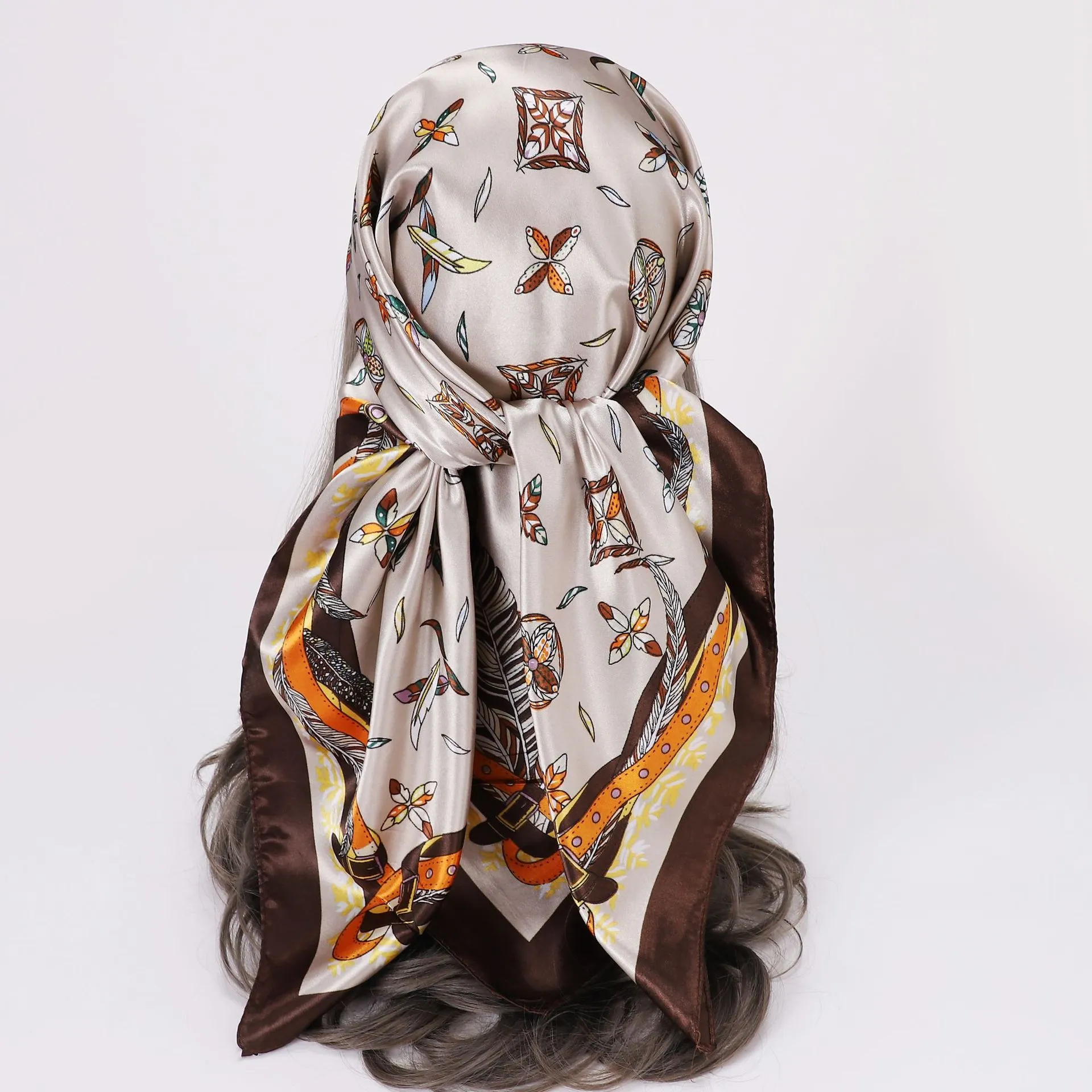 DHgate Womens Silk Scarf Fashion Hair Scarf Silk Satin Neckerchief Female Hair Ties Headband Hair Ornament Female Bandana Bag Scarves Fashion Accessories